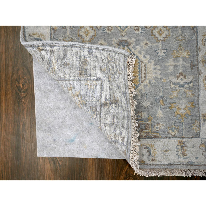 Tapis de couloir géométrique en laine noué à la main 2 pi 7 po x 10 pi Boara