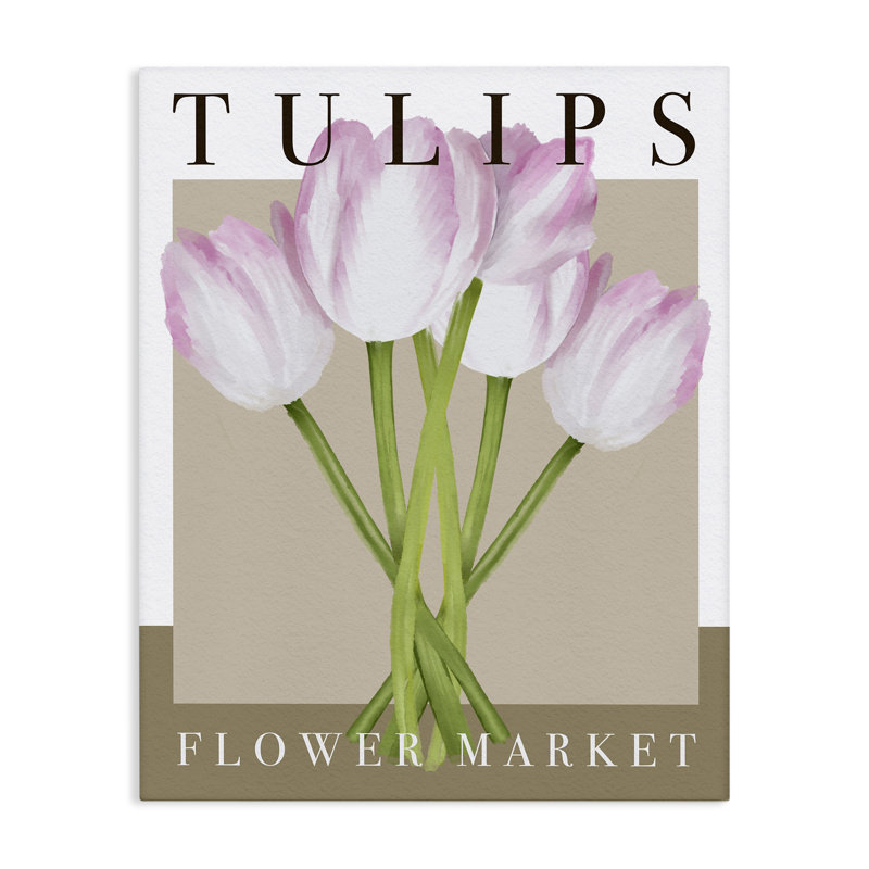 Tulipes, marché aux fleurs, toile par Jennifer Stith, H 30 po x l 24 po