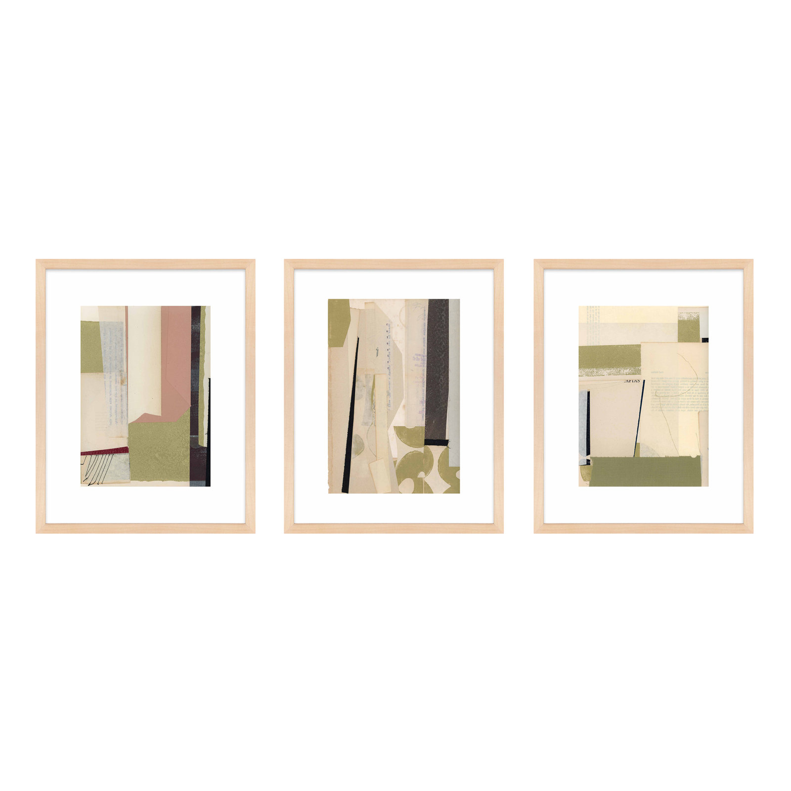 Again in Green 3-Piece Print Set, Maple, 20" H x 16" W