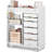 Rolling Storage Cart with Pegboard Top and 6 Drawers, Mobile Utility Cart with Locking Wheels, Multifunctional Craft Organizer, Storage Cabinets, Storage Drawer