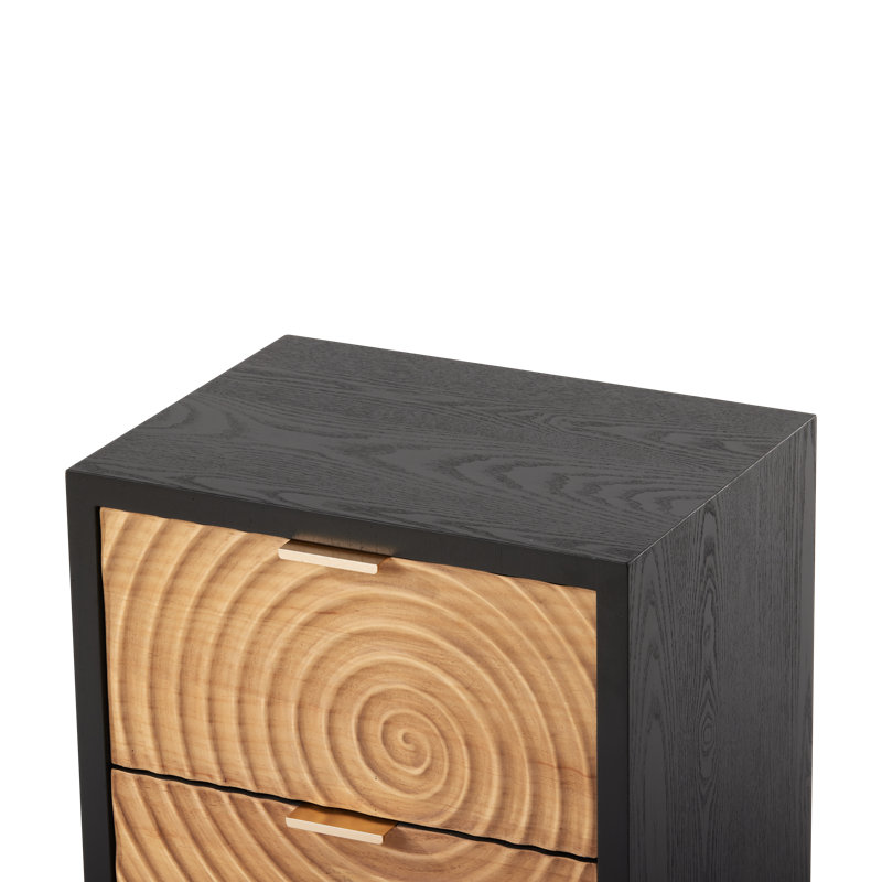 Brimar Modern Farmhouse 2 - Drawer Nightstand in Black/Natural