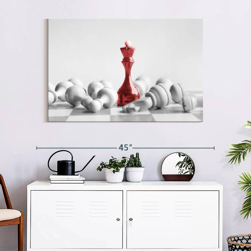 «Chess Red Queen», reproduction sur toile, H 26 po x l 39 po x P 1,25 po