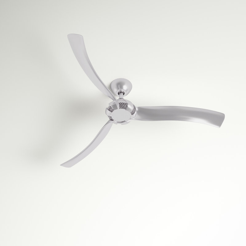 Ventilateur de plafond à hélice de 52 po à 3 pales avec commande murale Burrus, Nickel