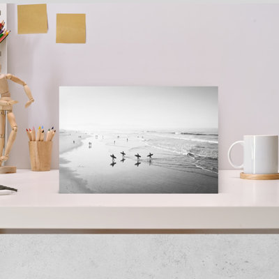 Surfers Peaceful Serene Tranquil Coastal Wall Art Print 1 Piece Wrapped Canvas Wall Art