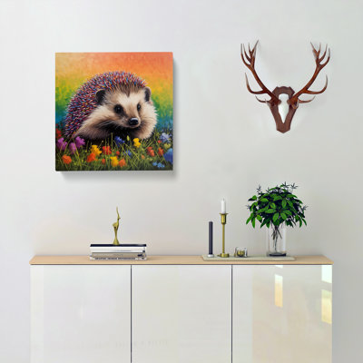 Hedgehog Color Field Painting - Wrapped Canvas