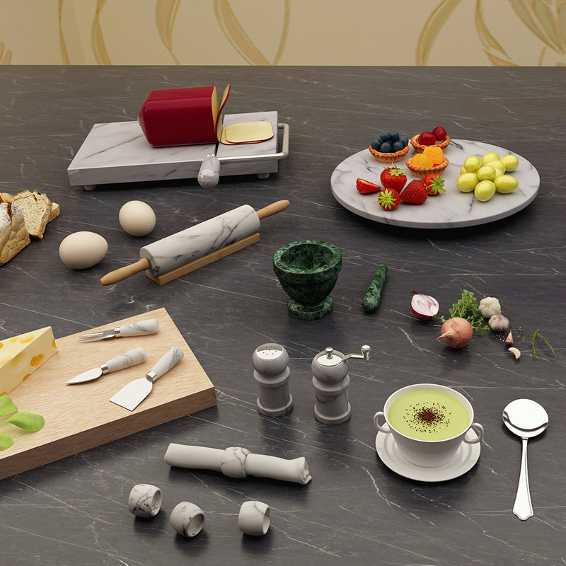 Ensemble de 3 couteaux assortis Marble Cheese