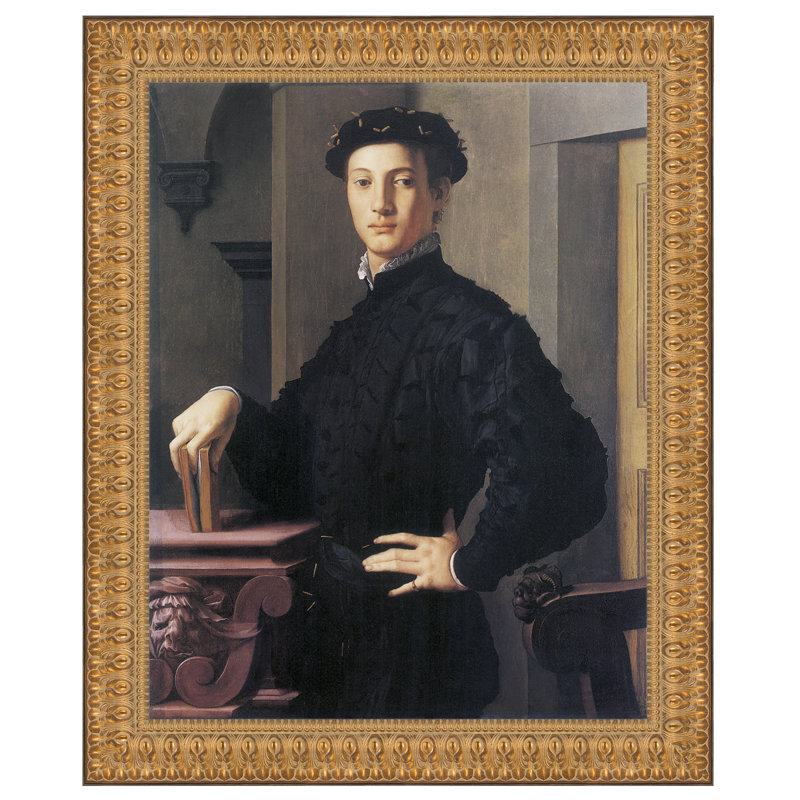 " Portrait Of A Young Man, 1530 " by Agnolo Bronzino, 46" H x 37.5" W x 1.75" D