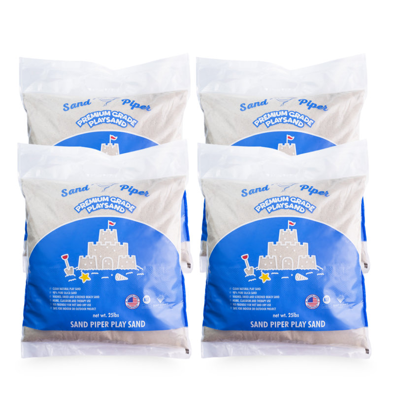 SandPiper 25Lb Premium Grade Multi-Use Play Sand w/Chemical Free Formula, 4 Pack, 4.5" H x 17" W x 15" D
