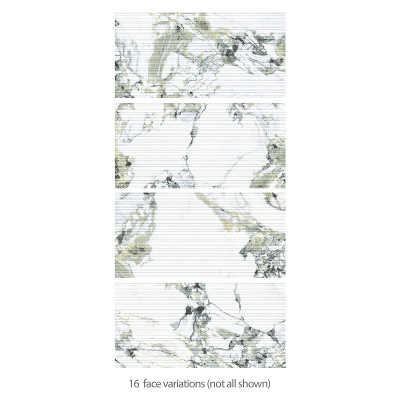 Touche Pleated Deco 23-1/2 In. X 47-1/8 In. Porcelain Floor And Wall Tile