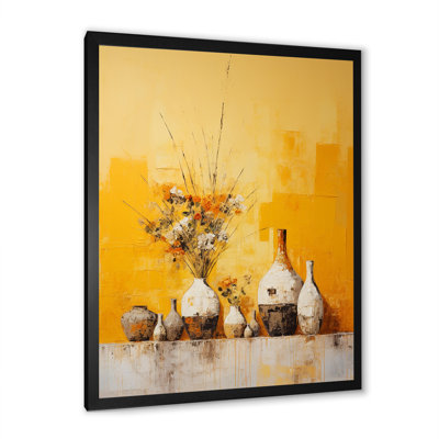 Minimalisme jaune blanc Poteries I sur toile