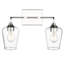Meuble-lavabo 2 lumières 17,25 po en nickel poli avec verre transparent.-479890260