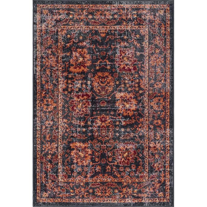 Floral Indoor Rug, Rectangle 4'1" x 6'1"
