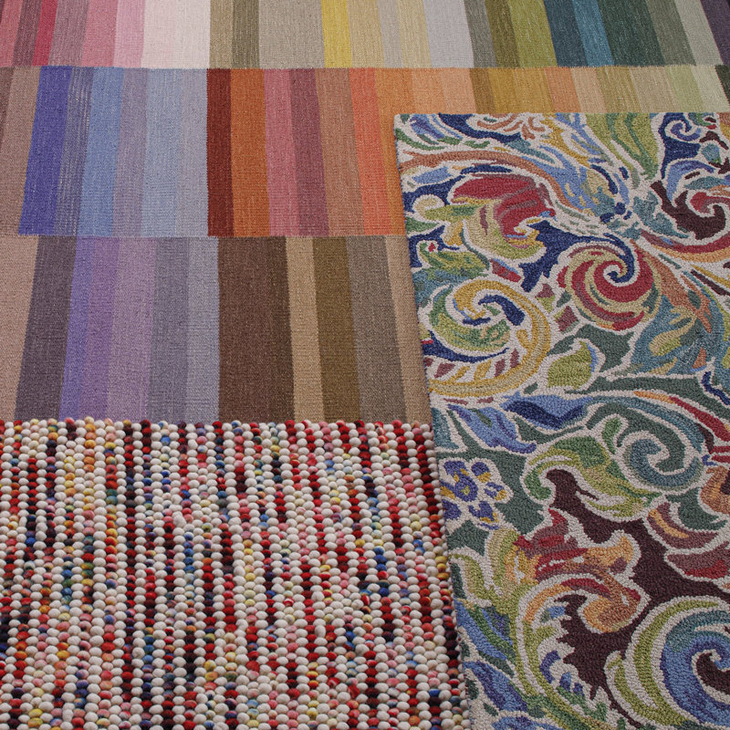 Color Code Handmade Flatweave Wool Multi Rug, Rectangle 9' x 13'