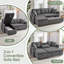 3 Seater Linen Sofa Bed-365104658