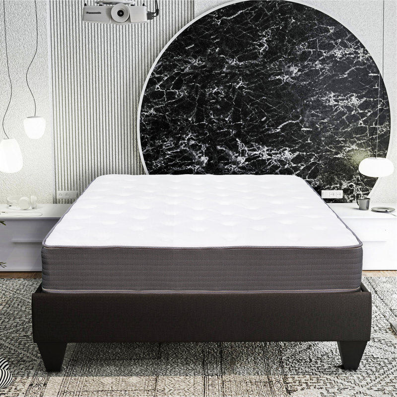 8 po Lit simple à ressorts ensachés dans une boîte, matelas moelleux en mousse viscoélastique gélifiée Euro