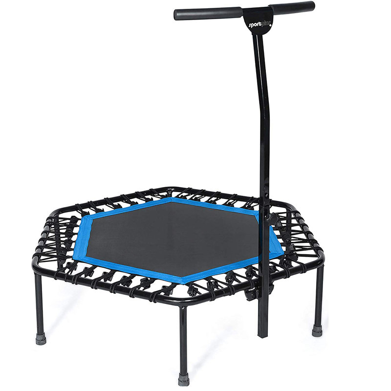Vivora Hexagon Fitness Trampoline with Handlebar, Black/Blue