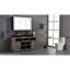 Armoire à miroir 48 po x 30 po pour salle de bain avec lumières, gradateur, horloge, affichage de la température et armoire à pharmacie en aluminium noir mat