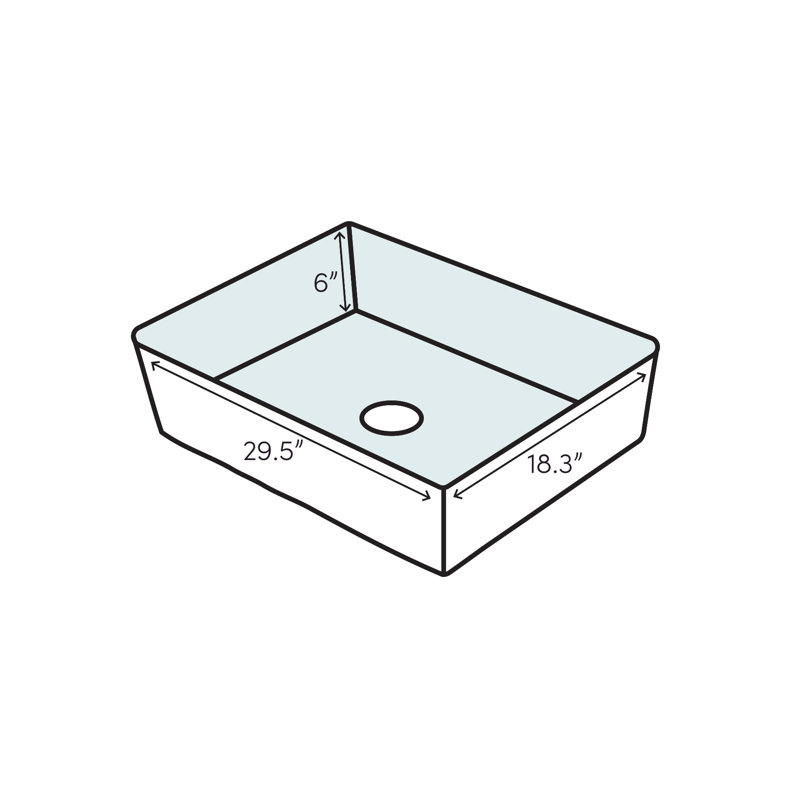 Grace 29.5'' L Bathroom Sink, Single Hole
