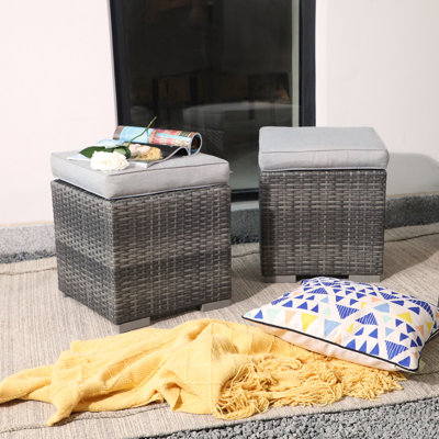 Darshit Polyethylene (PE) Wicker Outdoor Ottoman