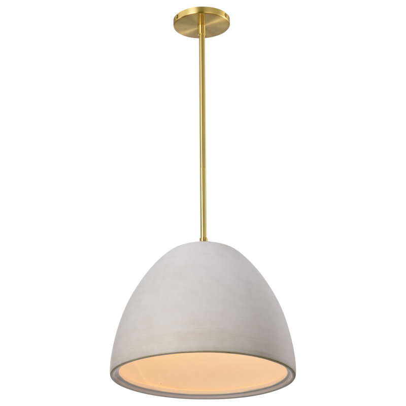 Vildan - Luminaire suspendu en céramique, Laiton brossé, H 47,13 po x l 14 po x P 14 po