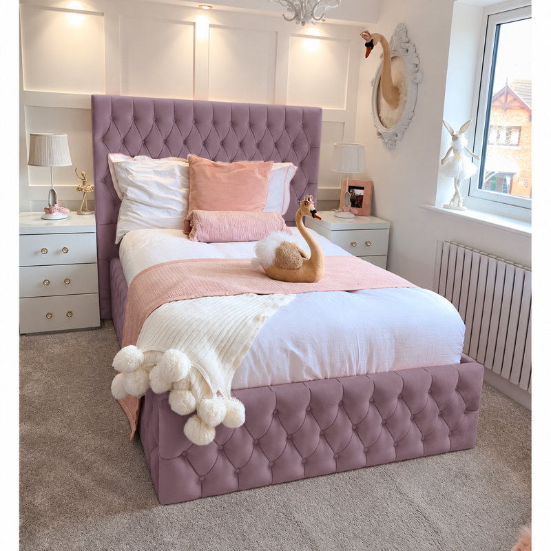 Tharpe Upholstered Ottoman Storage Bed, Small Double (4'), Lilac