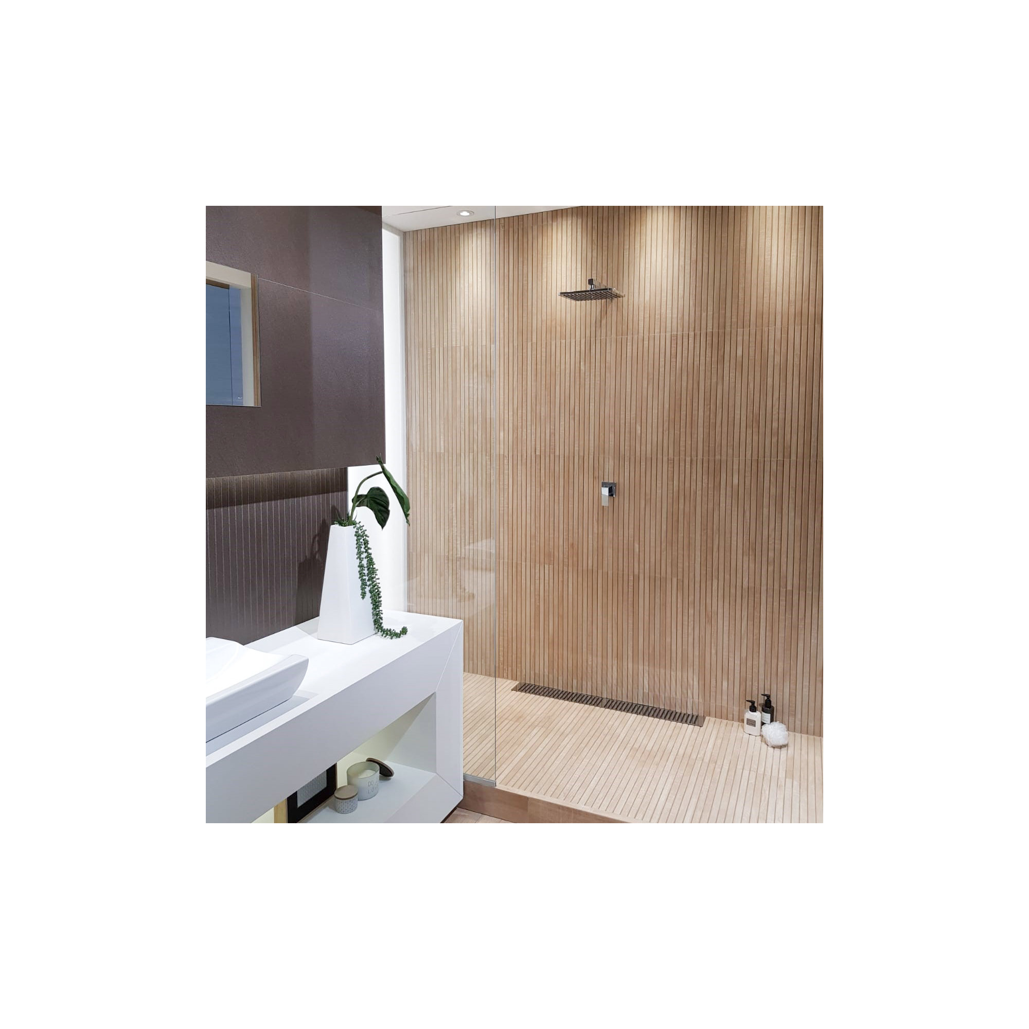Auburn Ribbon 24 in. x 48 in. Porcelain Ribbed Wood Look Wall Tile (15.49 Sq. Ft. / Case), Brown