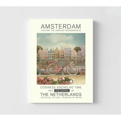 Amsterdam Canal Bicycle Art Print: Framed or Unframed Wall Decor