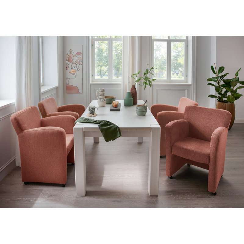 Ekaterine 49cm H Polyester Blend Upholstered Armchair, Coral