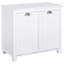 Armoire à linge de salle de bain moderne avec deux compartiments basculants et un grand rangement pour organiser les articles de salle de bain-694032796