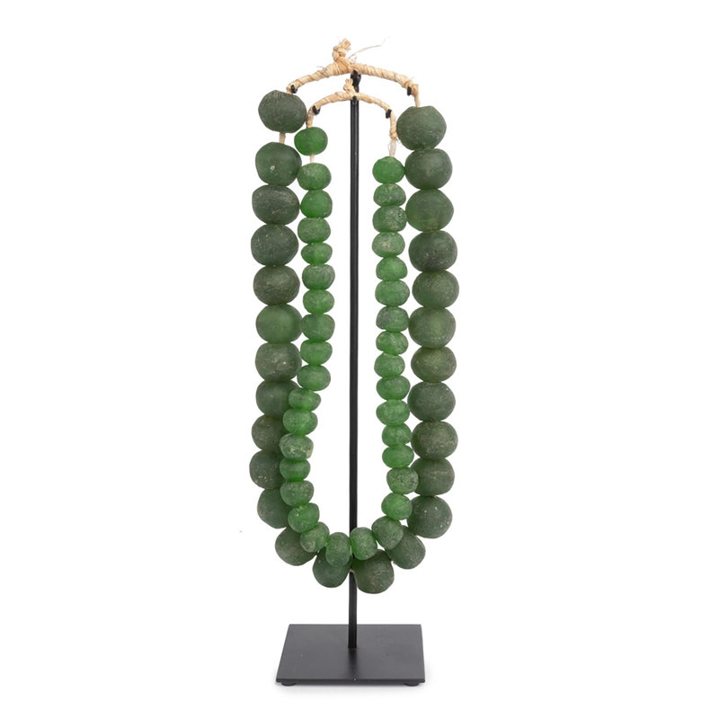 Single Glass Beads Sculpture, Green