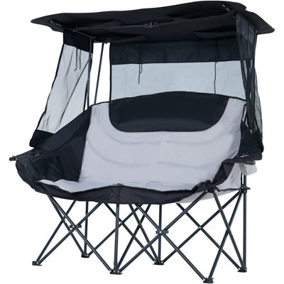 Oversized Camping Chair, XXXL Two Person Folding Loveseat Double Camping Chair, Supports 990 LBS by Arlmont & Co.