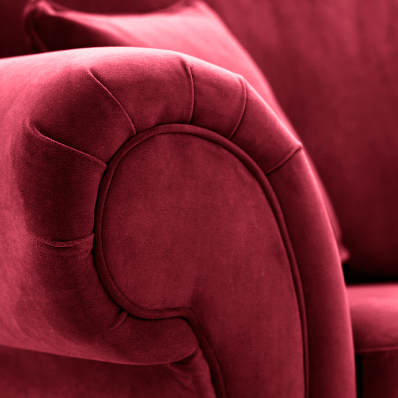 Foreston Velvet Armchair, Burgundy