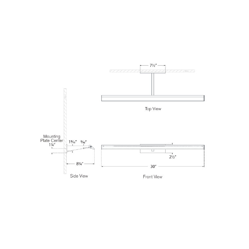 Ian K. Fowler Petrel 30" Picture Light, Polished Nickel