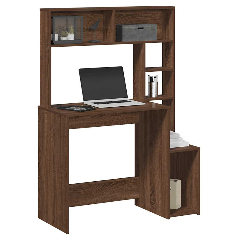 Baldomero Computer Desk, Brown Oak