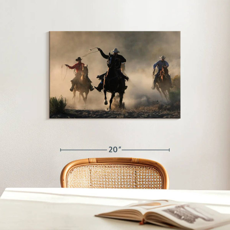 Lelar Cowboys In Action, 16" H x 24" W
