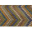 Tapis vert / violet / ivoire en laine à motif de chevrons fait à la main 5 pi 5 po x 8 pi 3 po Madee