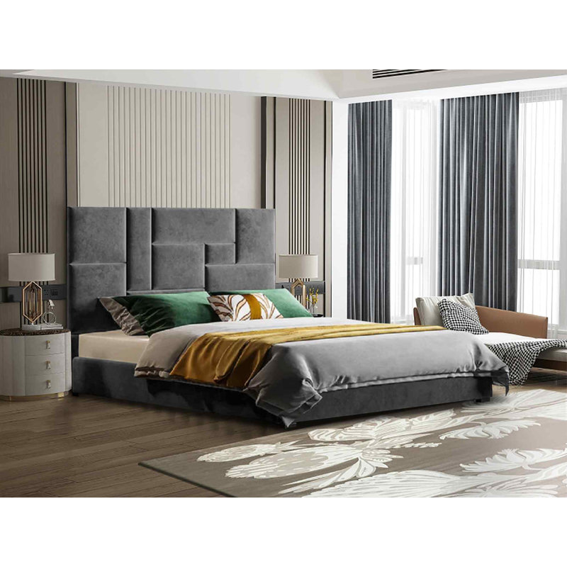 Upholstered Bed, Single (3'), Grey