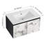 Meuble-lavabo de salle de bain en céramique avec porte à fermeture en douceur - noir, moderne, lavabo en contreplaqué