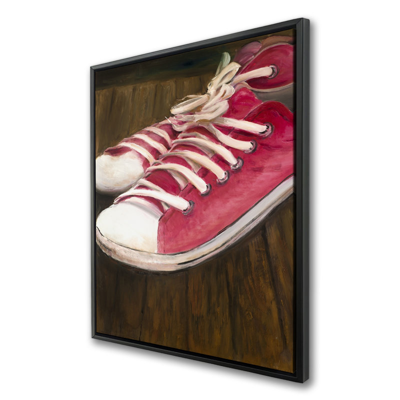Espadrilles roses - art sur toile encadré pour une décoration intérieure élégante