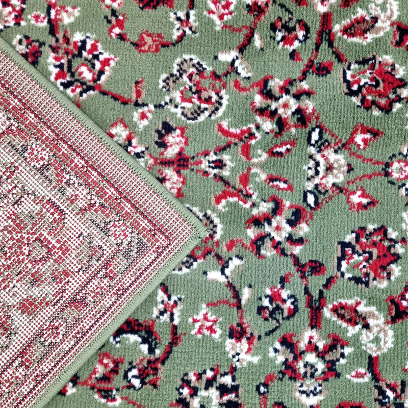 Yorkana Red/Green/Grey Rug, Rectangle 160 x 225cm