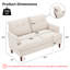 Causeuse capitonnée à accoudoirs carrés en chenille-917932090
