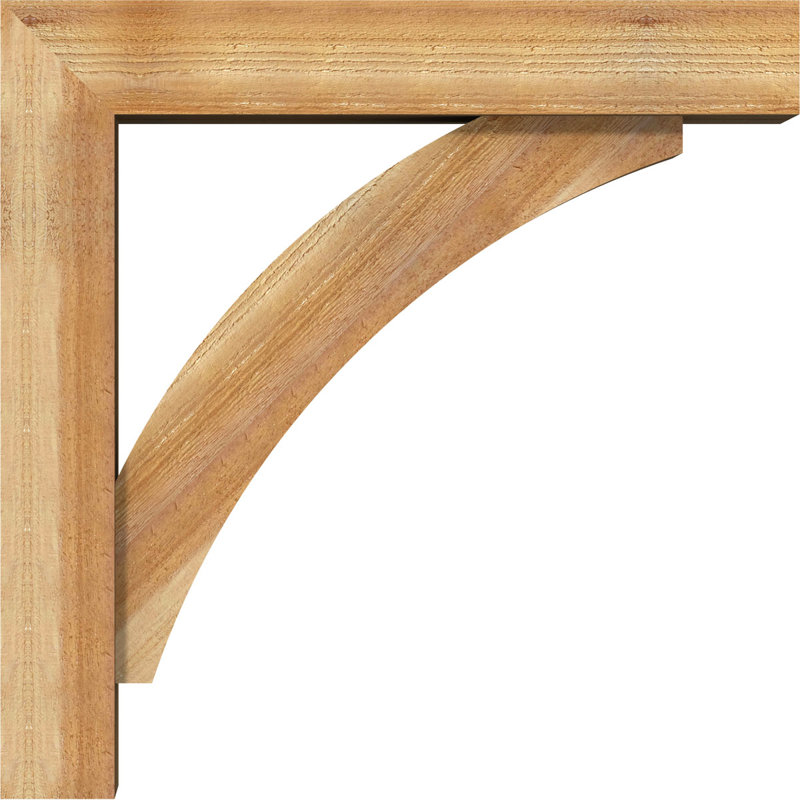 Thorton Block Bracket with Offset Brace, 6"W Western Red Cedar (Rough Sawn), 28 x 28