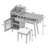 Modern Makeup Vanity Desk With Drawers, Cabinet & Charging Port, Space-Saving Dressing Table Set With Stool For Small Places, Black-1525579791