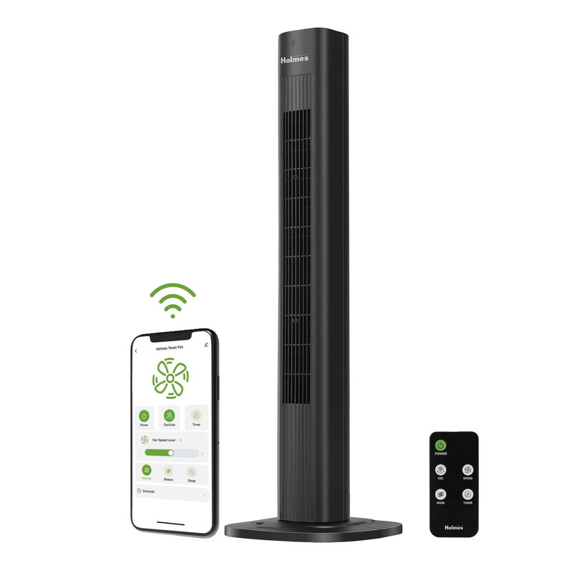 36" SmartConnect Wi-Fi Oscillating Digital Tower Fan, 3 Speeds, Remote Control