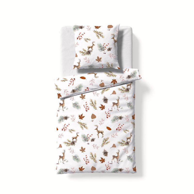 Aspen Cotton Duvet Cover Set with Pillow Shams, 155 x 220 cm + 80 x 80 cm