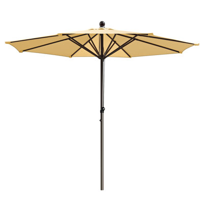 Patio Parasol 9 pi 8 nervures poulie pour table de jardin Parasol cour extérieur piscine terrasse café marché avec évent