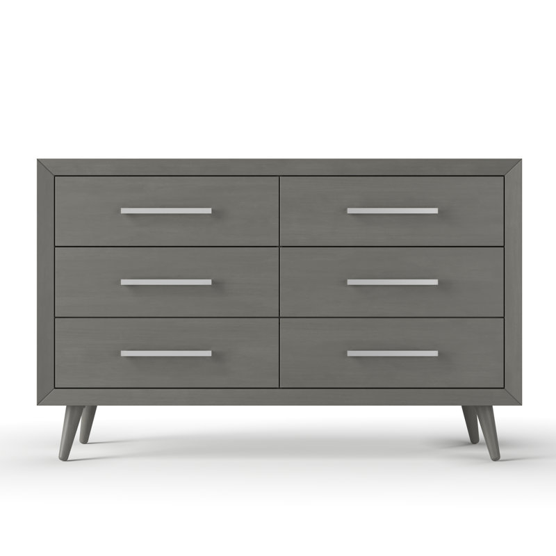 Commode double 6 tiroirs Cranbrook, gris