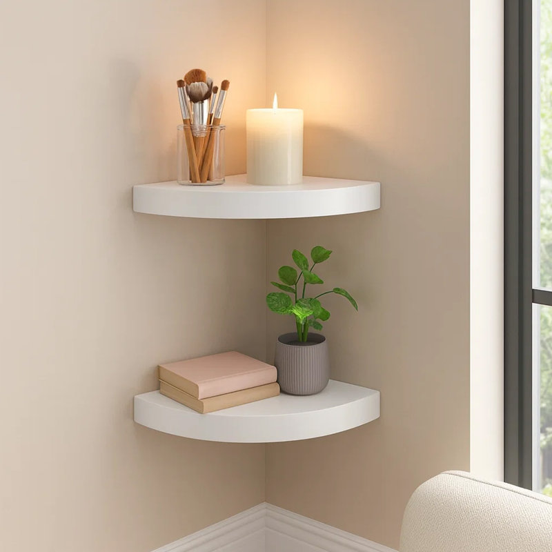 Ensemble de 2 tablettes murales Phoebs, Blanc