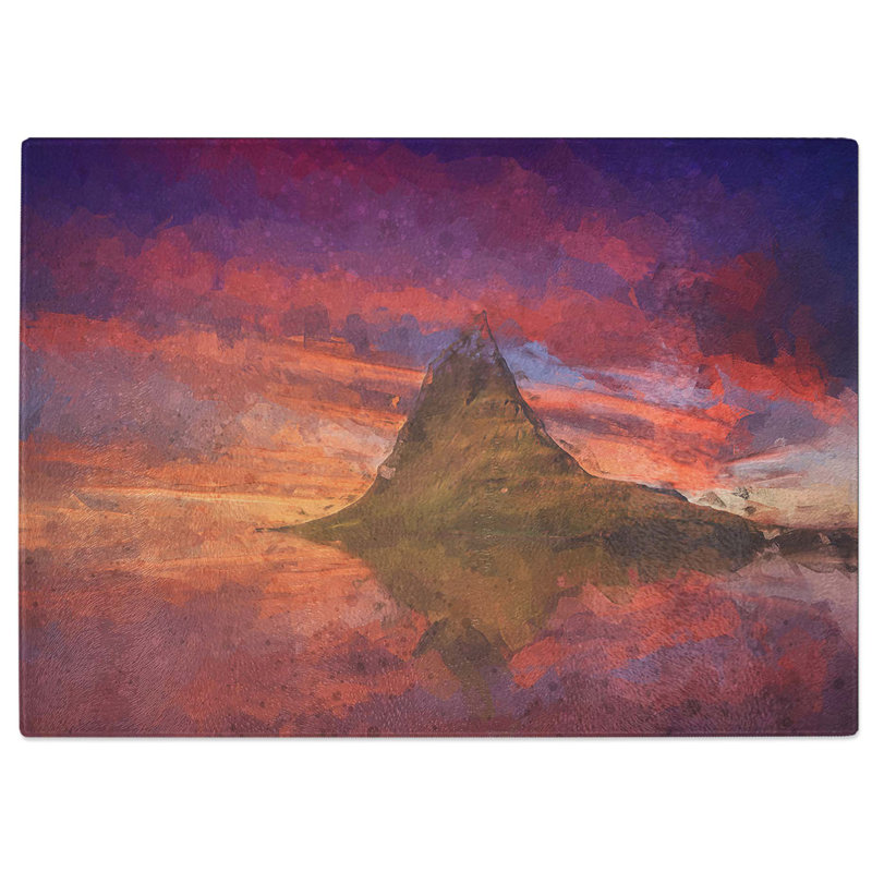 Tempered Glass Sunset over the Rock Chopping Board, 39 cm W x 28.5 cm L