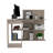 Masai L-Shaped Writing Computer Desk With Five Open Shelves, Light Gray, Space-Saving And Stylish For Home Office Use-510141015
